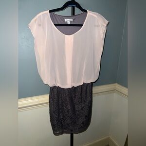 Speechless Pink chiffon and Black Lace Dress large
